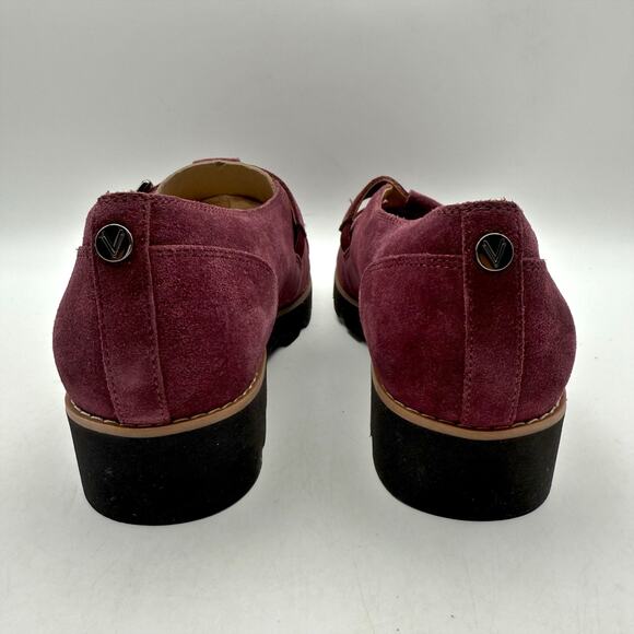 Vionic Womens Carmen Mary Jane Shoes US 6 Wide EU 36 Red Wine Suede NWOB - Picture 9 of 12